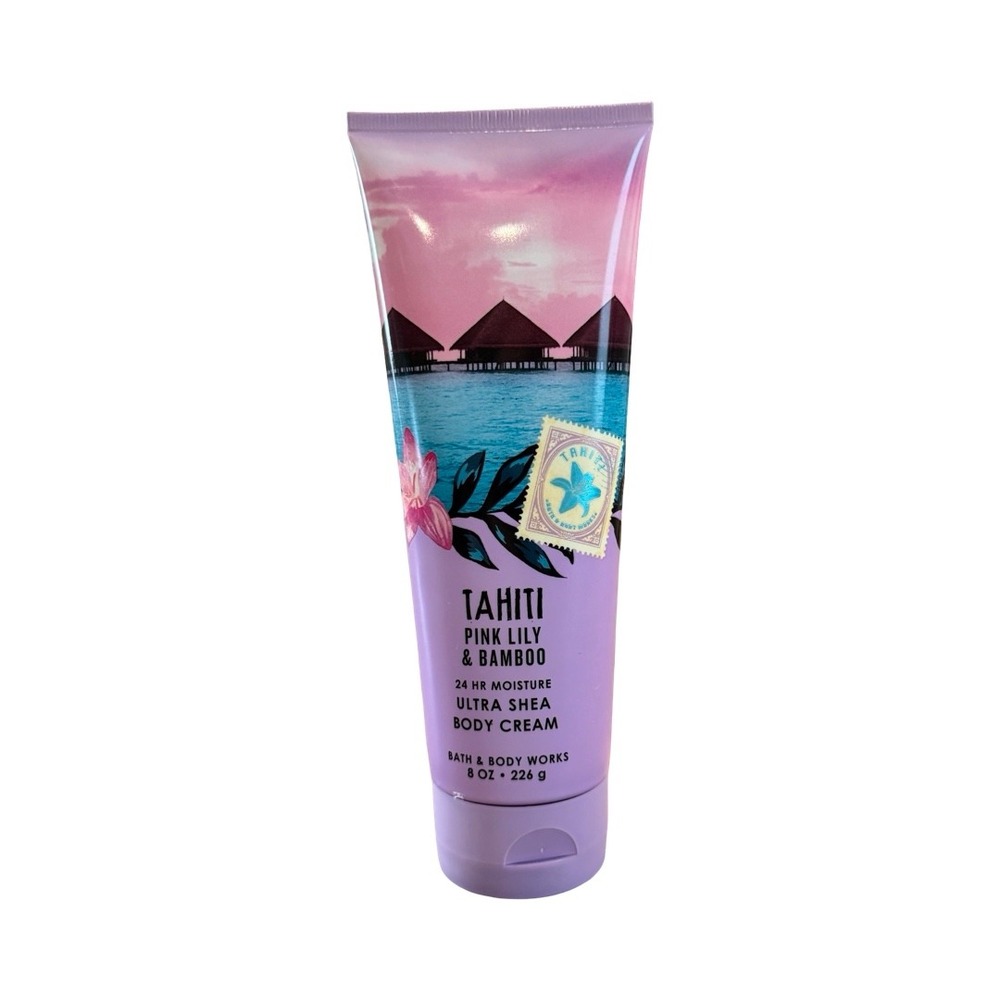 Bath & Body Works Tahiti Pink Lily Bamboo Ultra Shea Body Cream 8oz Moisturizer